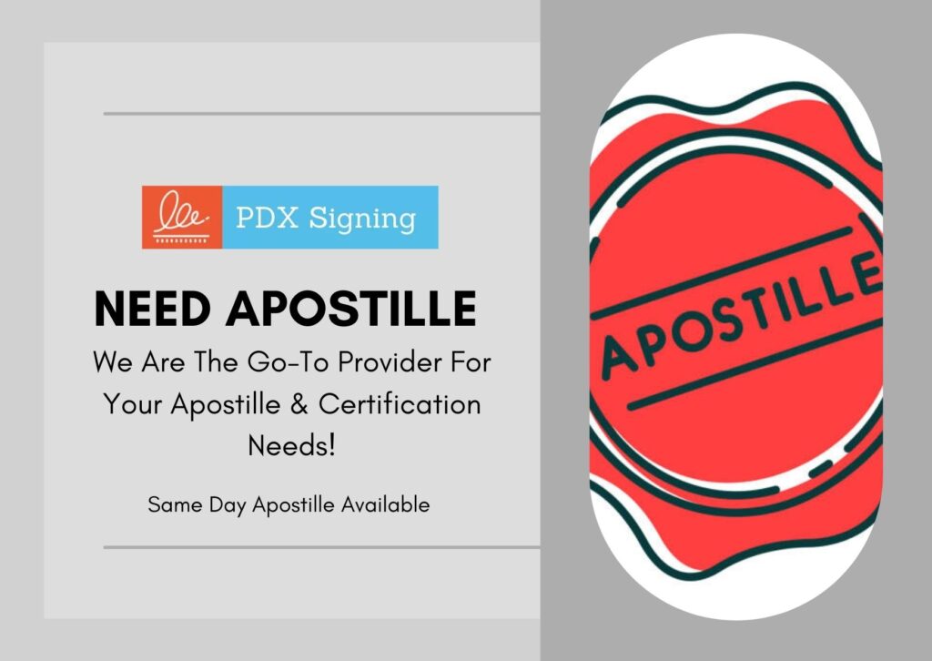 Apostilled services; Pdxsigning