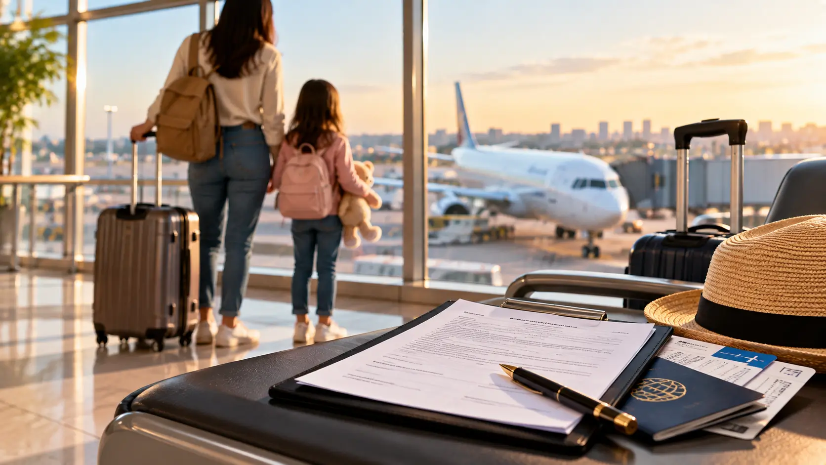 Child travel consent form being notarized for international travel